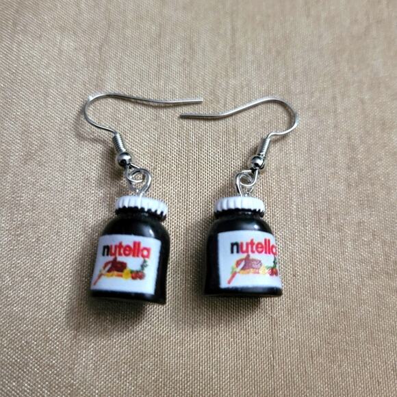 Cute mini Nutella jar hook earrings - Picture 1 of 3